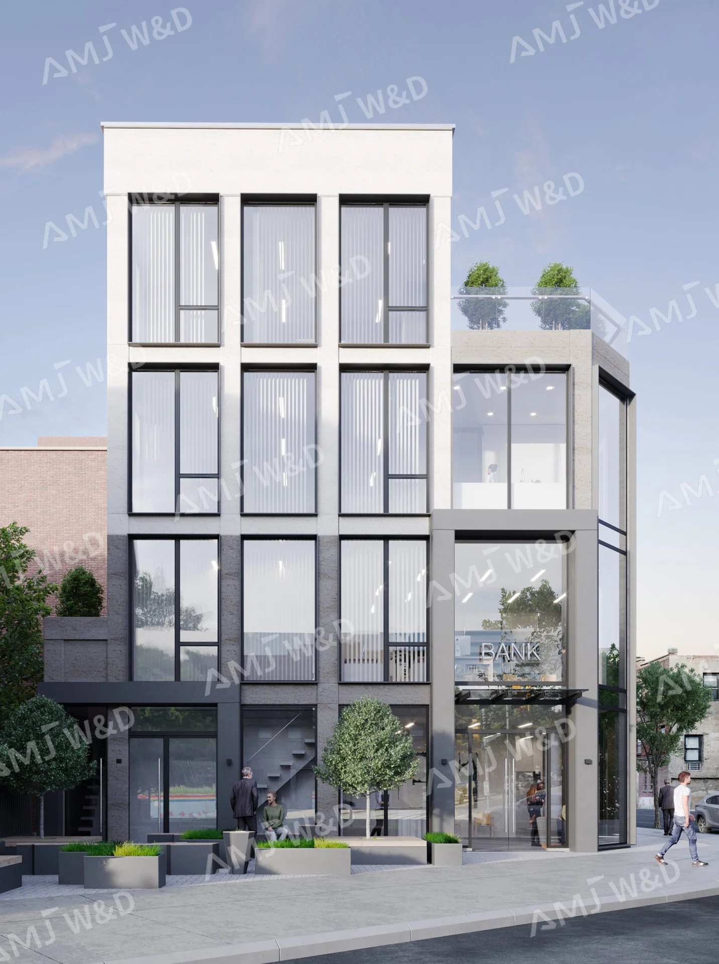 Modern Mixed-Use Commercial Window Wall System