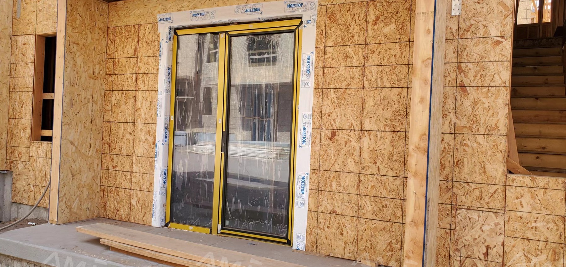 AMJ aluminum door installation interior view