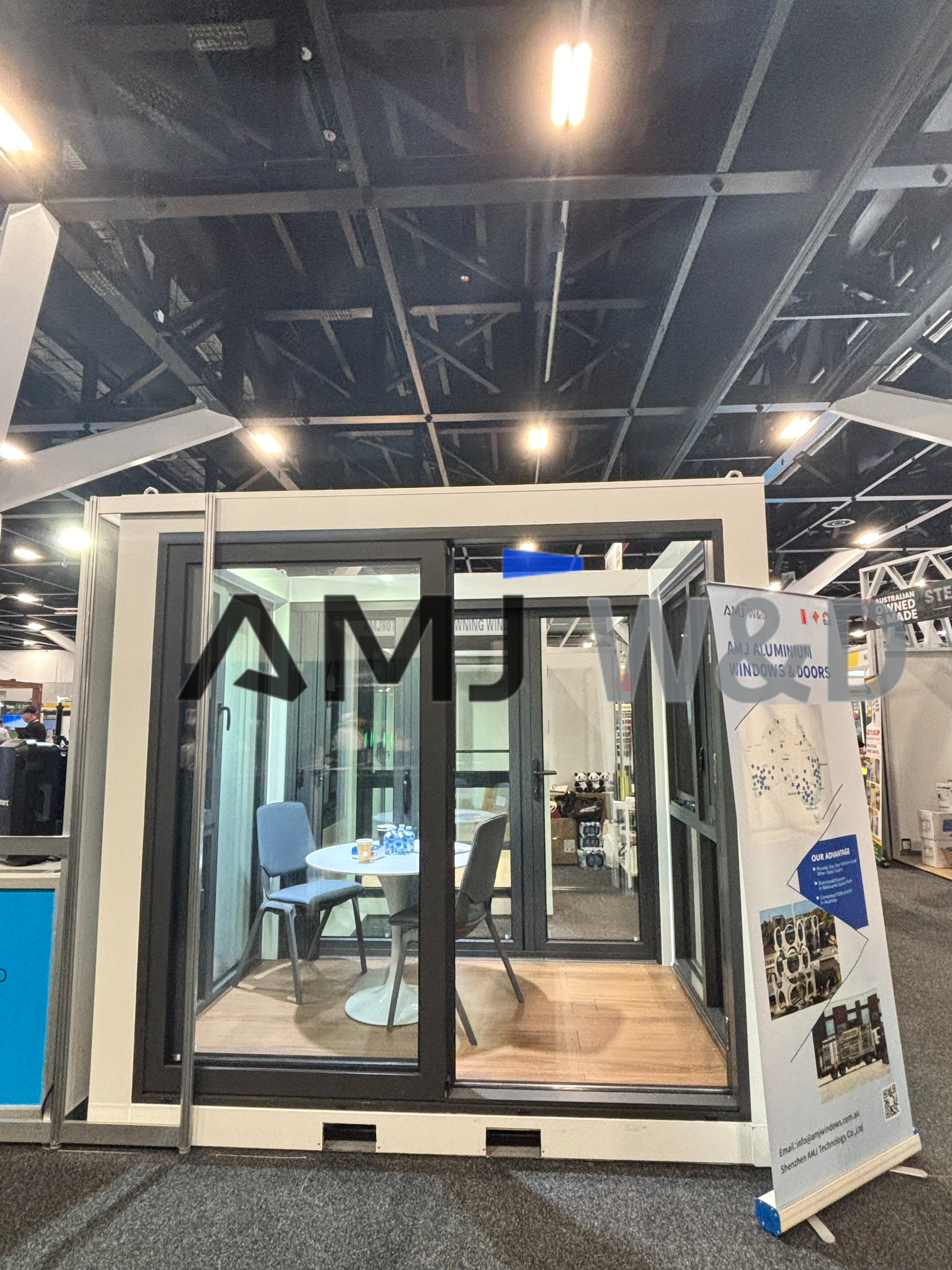 AMJ aluminum windows and doors exhibition booth in Sydney