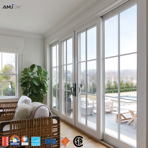 Large aluminum sliding glass doors for a residential project