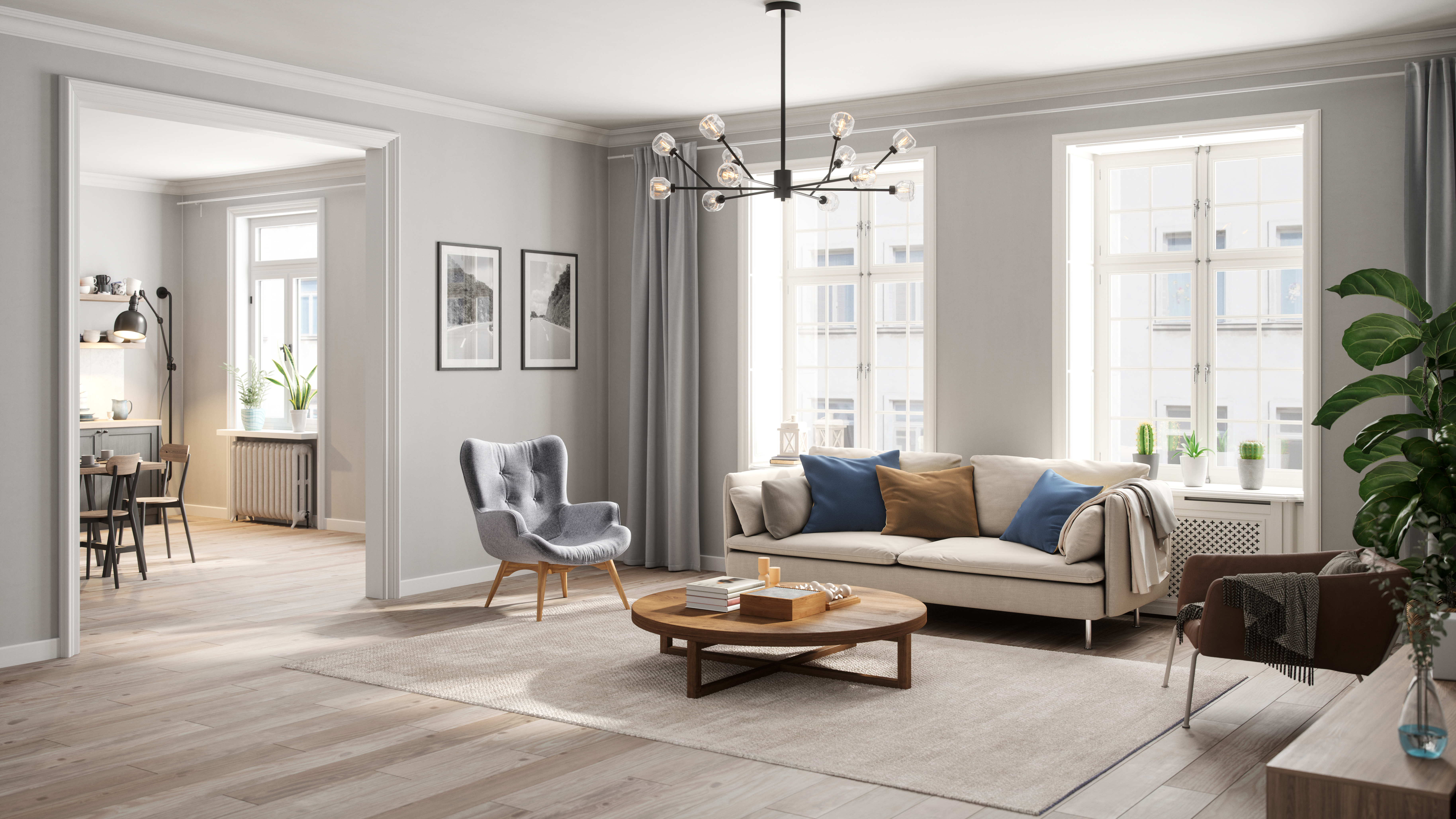 Aluminum casement windows with inward and outward opening options