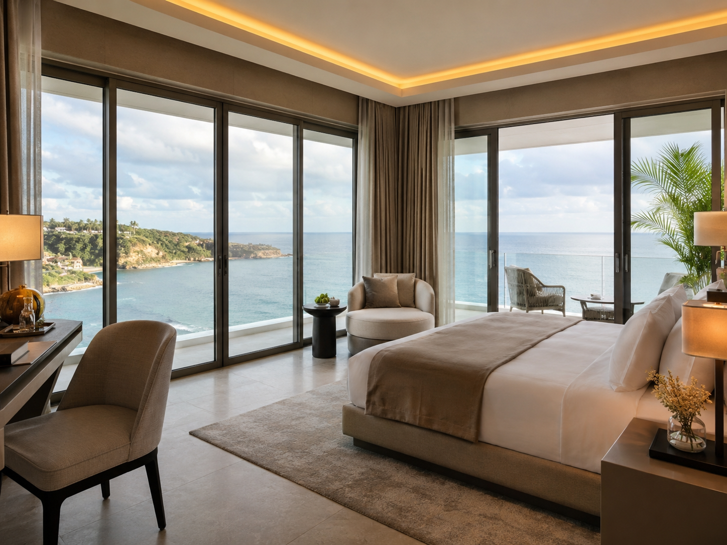 Modern hotel window with black aluminum frame and insulated Low-E glass for daylight, comfort and exterior views.