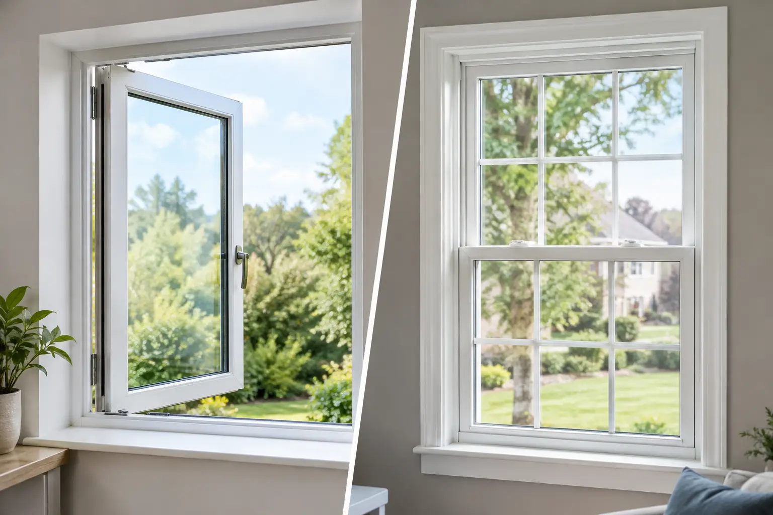 Operable aluminum bedroom window illustrating how window type affects ventilation and clear opening