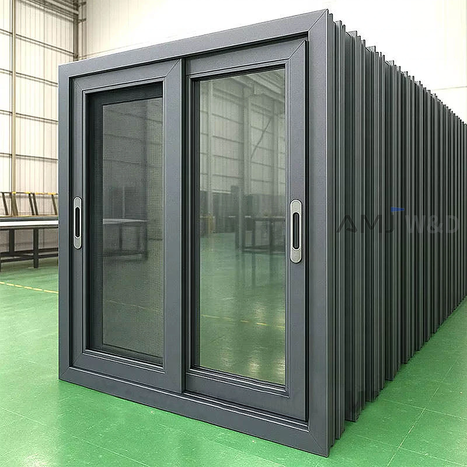 Heavy-Duty Two-Track Aluminum Sliding Window