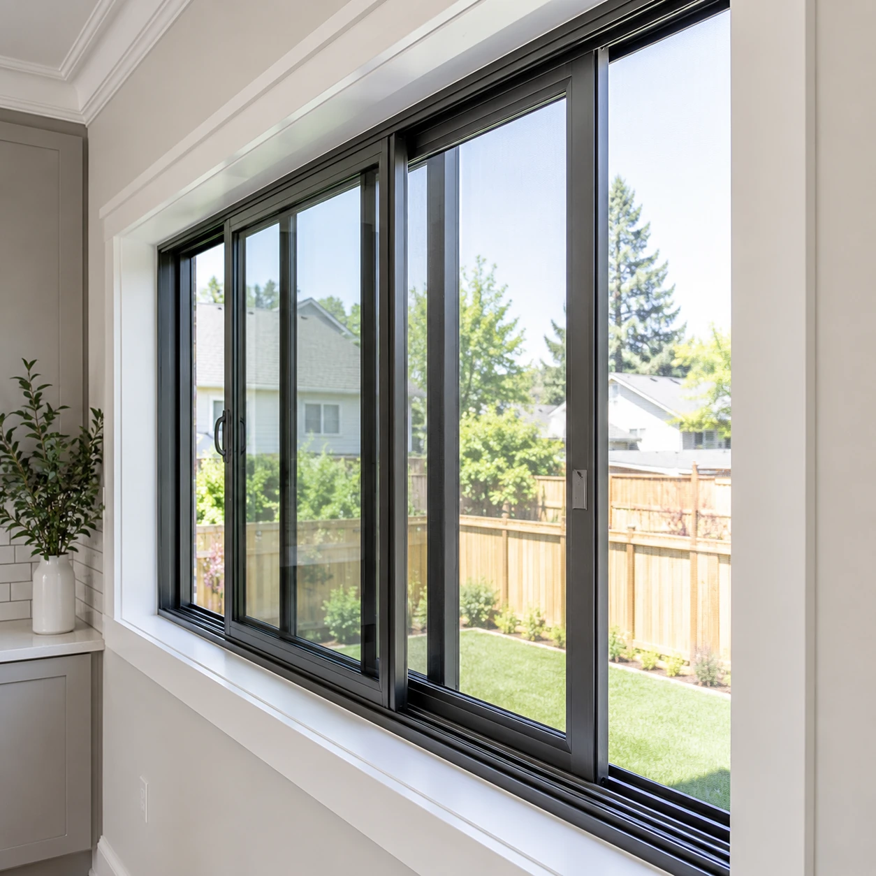 Three-Track Aluminum Sliding Window