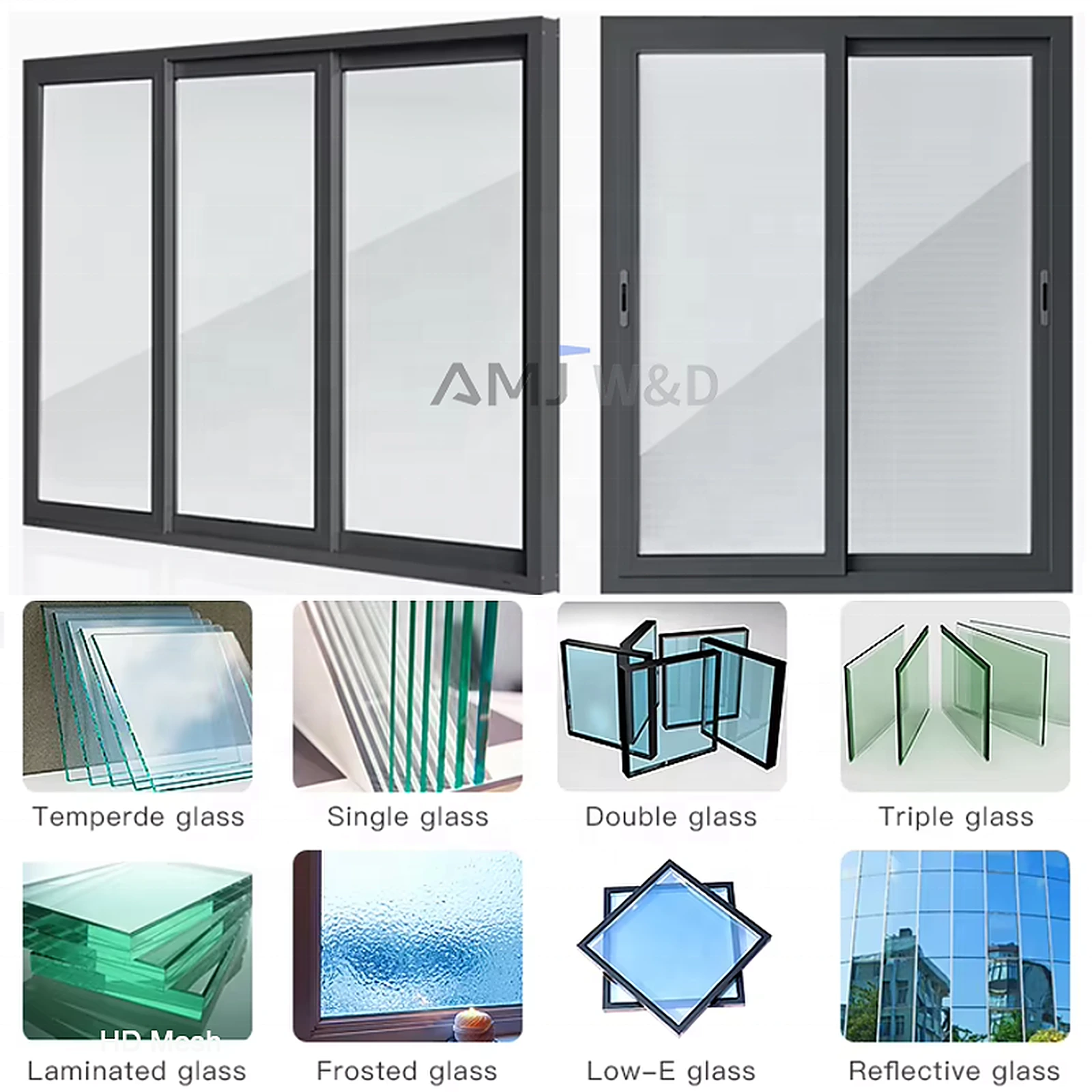 Three-Track Aluminum Sliding Window