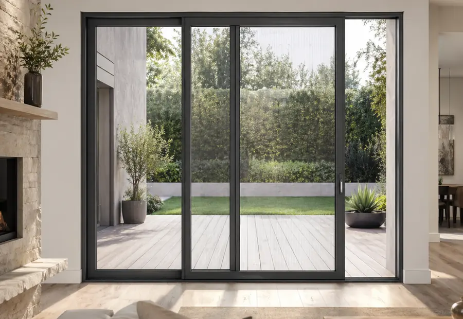AMJ 127T Series Sliding Door installed in a North American residential interior
