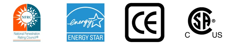 NFRC Energy Star CE CSA certification logos